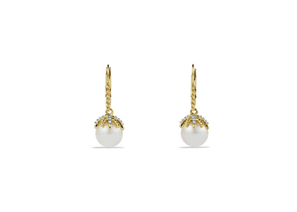 Gold Plated CZ Studded Pearl Earring